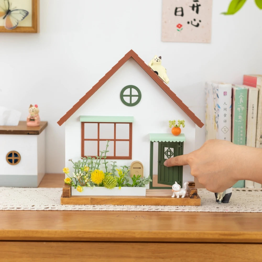 Cute Wooden House Key Hook Shelf – Decorative Wall Storage