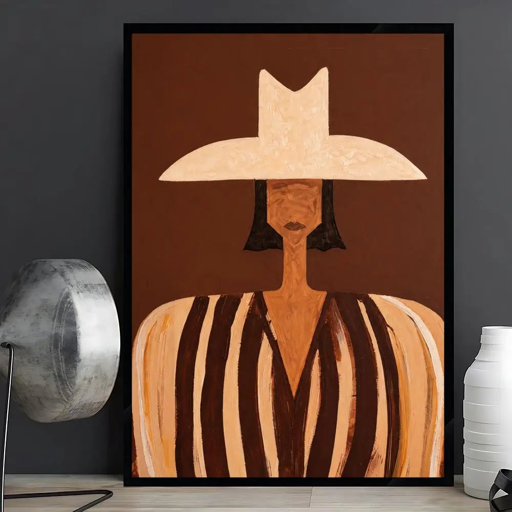 Western wall art posters featuring cowboys, cowgirls and horseback riders in expressive red, orange, blue and earthy tones.