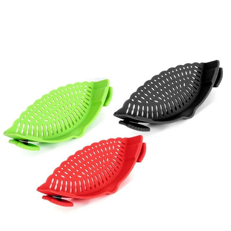 Silicone Clip-On Pot Strainer – Flexible Kitchen Colander Filter