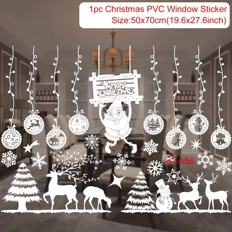Christmas Window Stickers – Festive Santa, Snowman & Reindeer Designs (Multiple Styles)