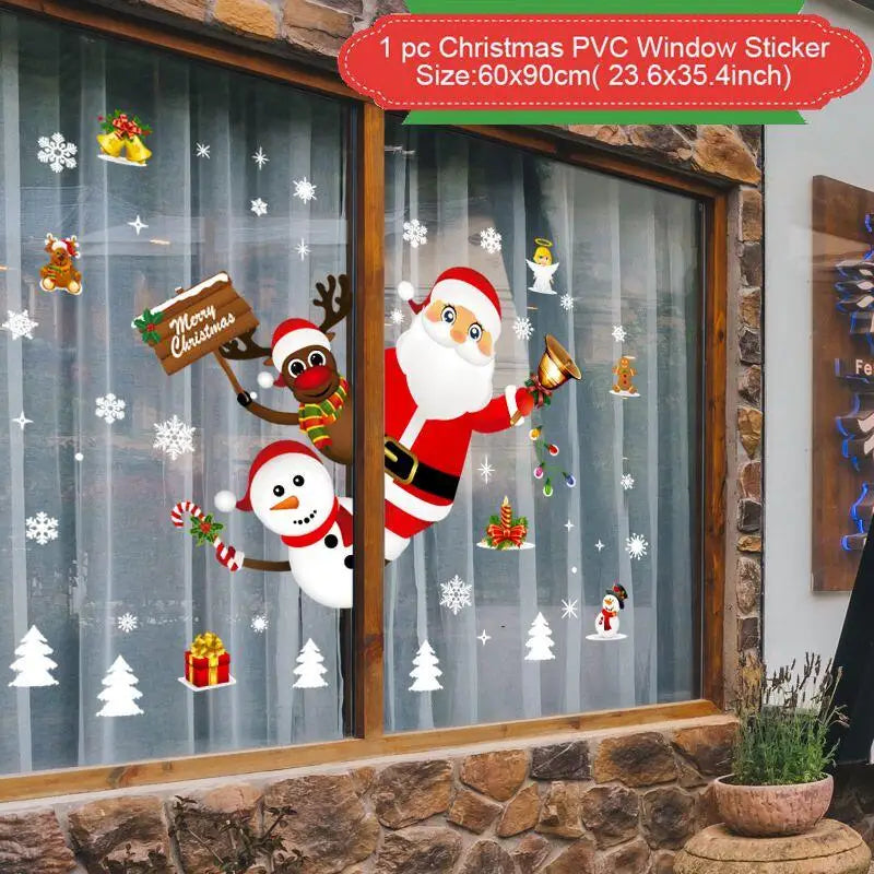 Christmas Window Stickers – Festive Santa, Snowman & Reindeer Designs (Multiple Styles)