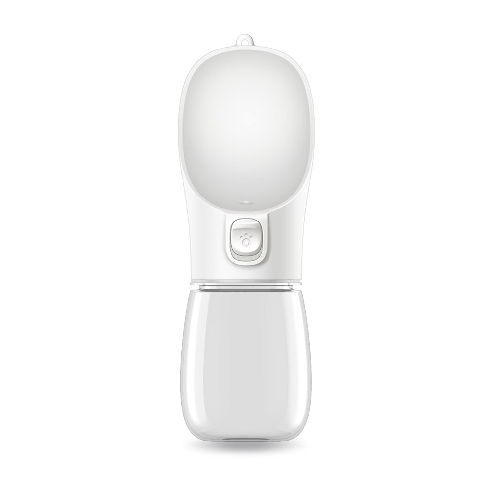 White handheld device with a light on a white background