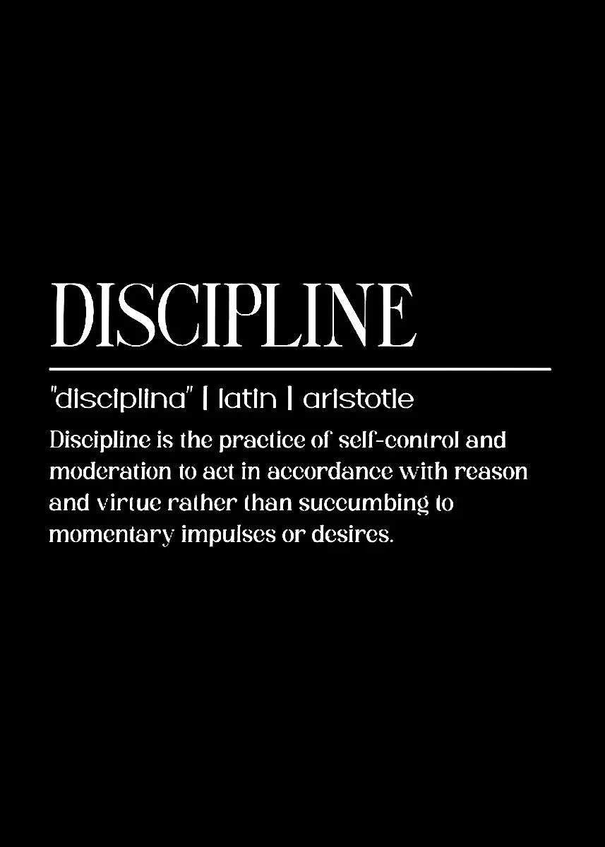 Black background with white text defining discipline and its Latin origin.