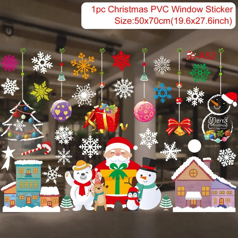 Christmas Window Stickers – Festive Santa, Snowman & Reindeer Designs (Multiple Styles)