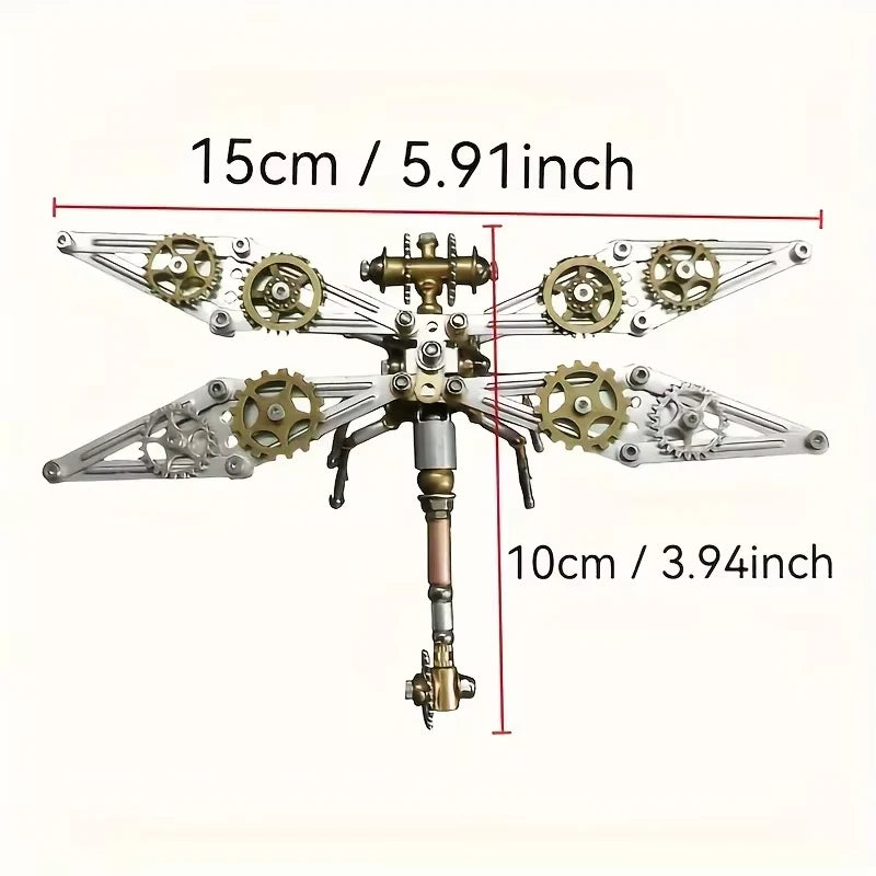 Mechanical wall art with gears and measurements on a white background