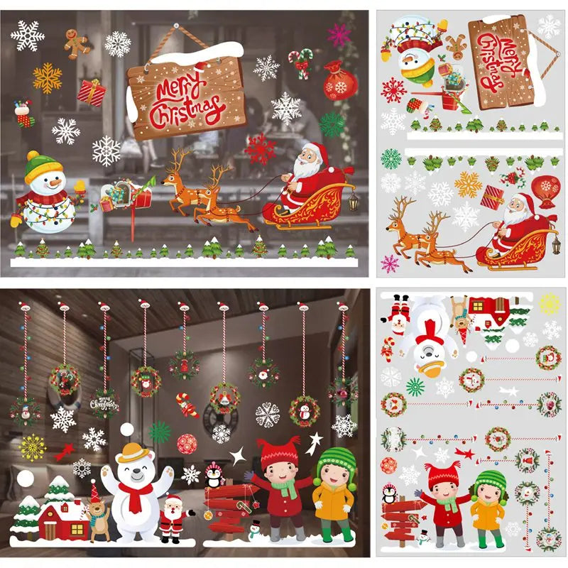 Christmas Window Stickers – Festive Santa, Snowman & Reindeer Designs (Multiple Styles)