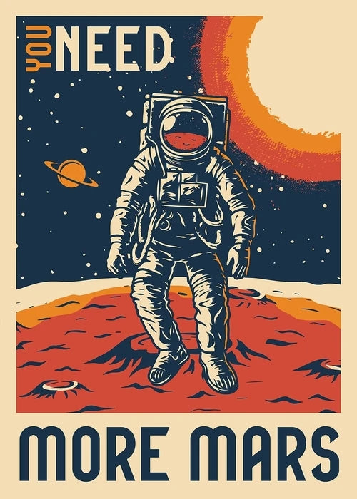 Vintage Space Wall Art – Retro Astronaut & Rocket Illustration Canvas Prints