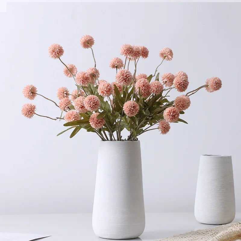 Artificial Dandelion Flower Stems 4pc Faux Bouquet in pastel colours