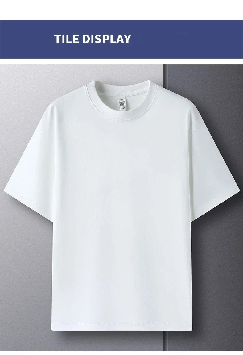 White t-shirt on a gray background with 'Tile Display' text at the top.