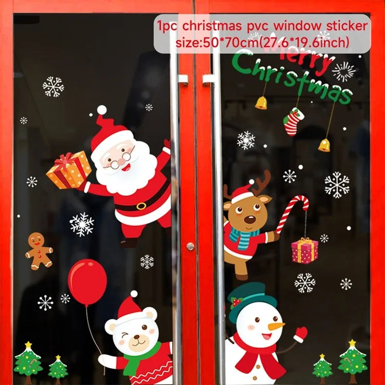 Christmas Window Stickers – Festive Santa, Snowman & Reindeer Designs (Multiple Styles)