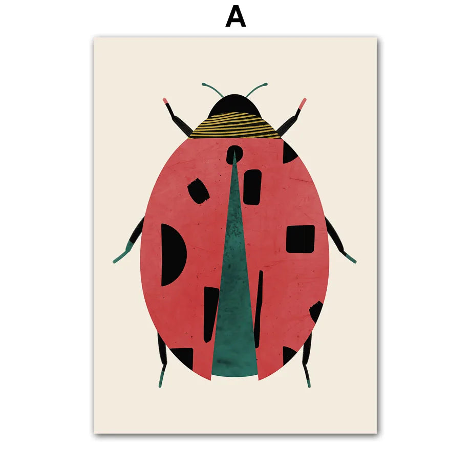 Illustration of a ladybug on a beige background