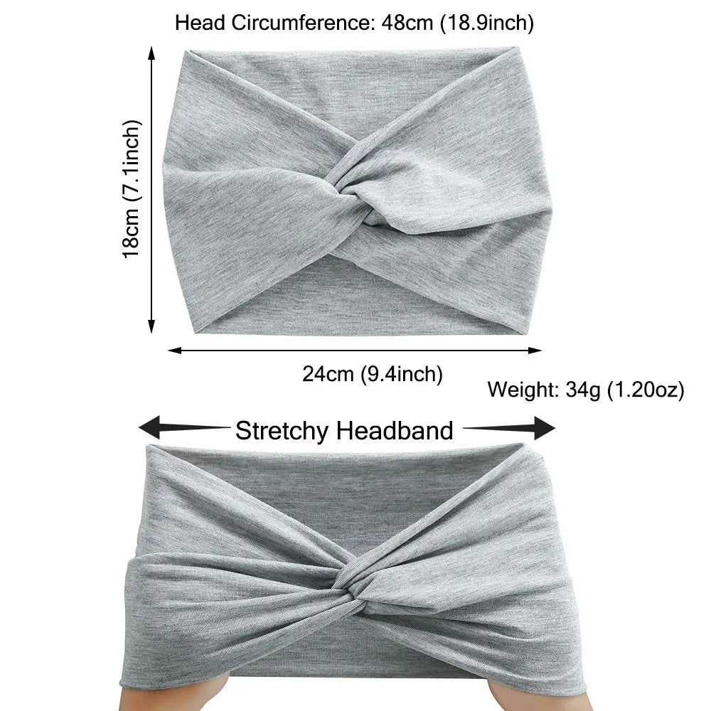 Gray headband with measurements on a white background