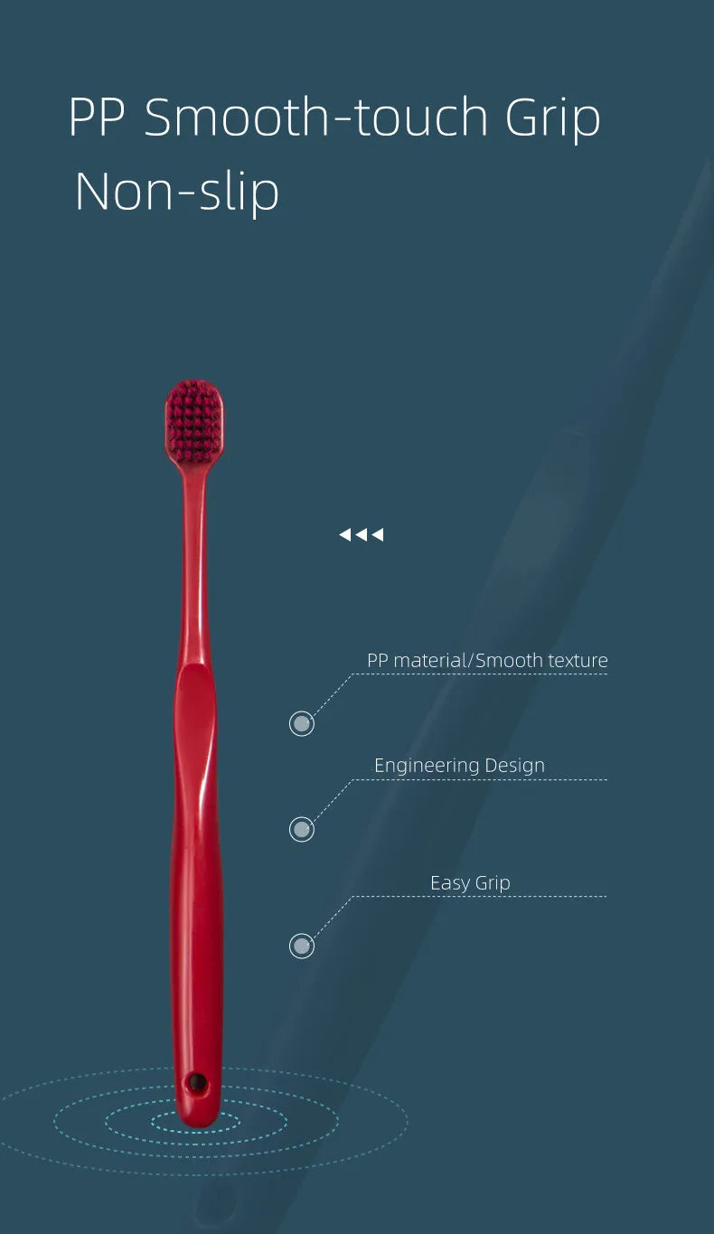 Volcanic charcoal soft toothbrush with ultra-fine bristles for eco friendly oral care