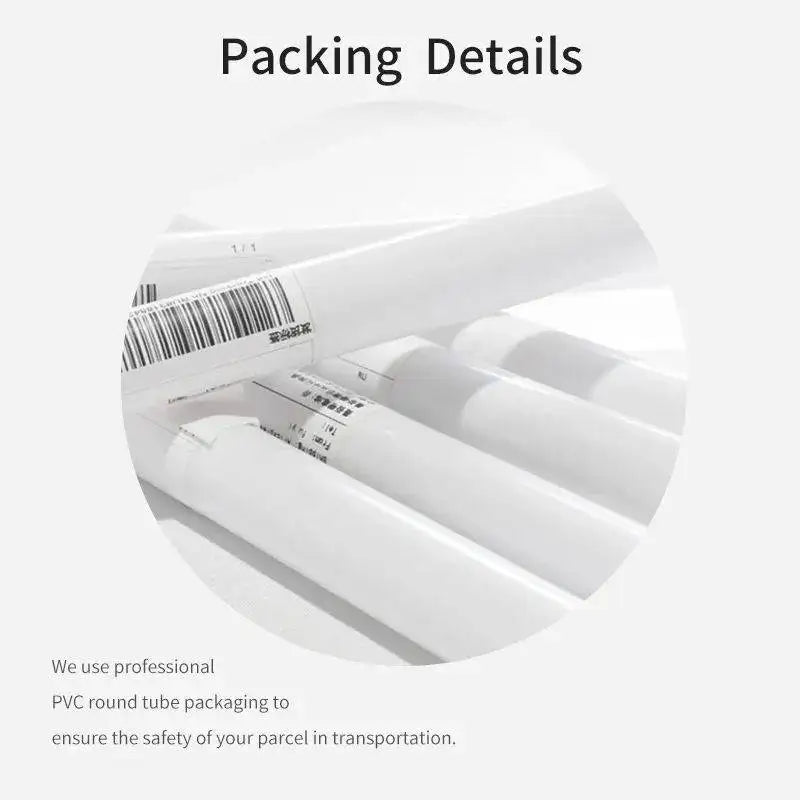 PVC round tube packaging with a barcode label on a white background