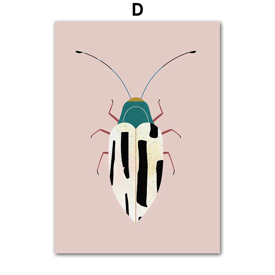 Illustration of a beetle on a pink background