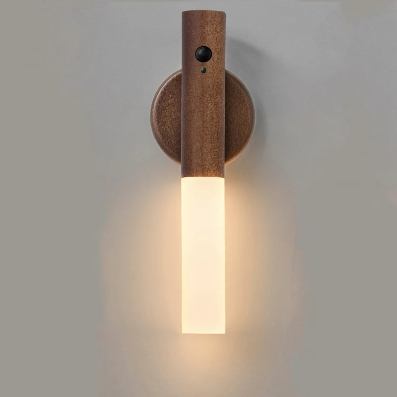 one wooden wall sconces on a gray background