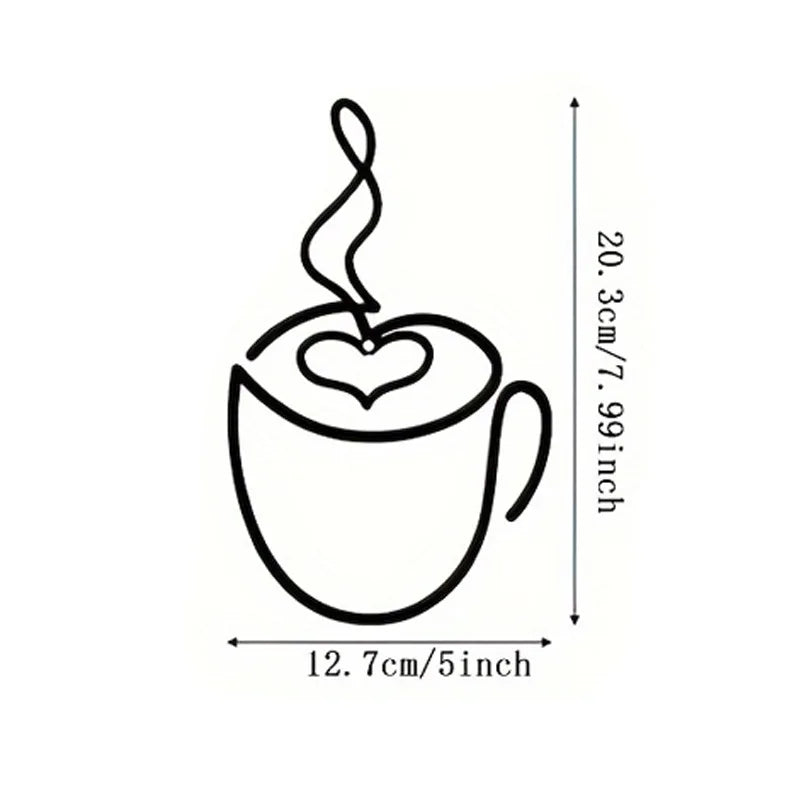 Illustration of a coffee cup with a heart and steam, showing dimensions on a white background.