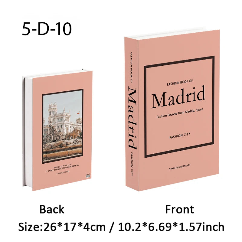 Storage Book titled 'Fashion Book of Madrid' with front and back views on a white background