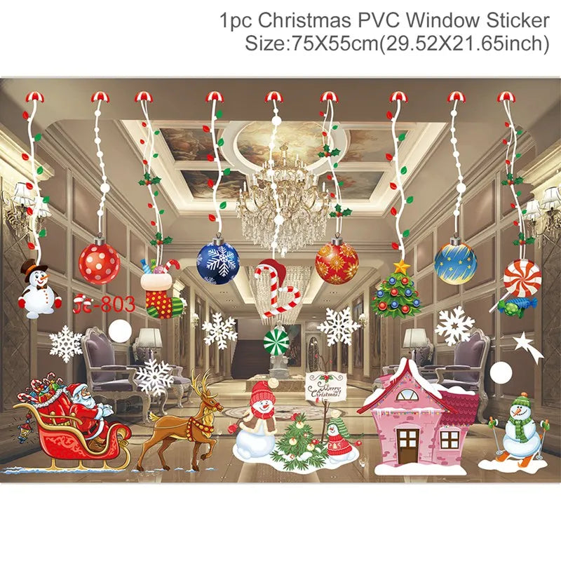 Christmas Window Stickers – Festive Santa, Snowman & Reindeer Designs (Multiple Styles)