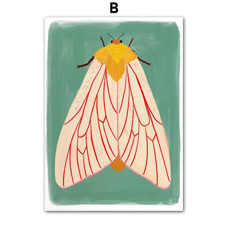 Illustration of a moth on a green background