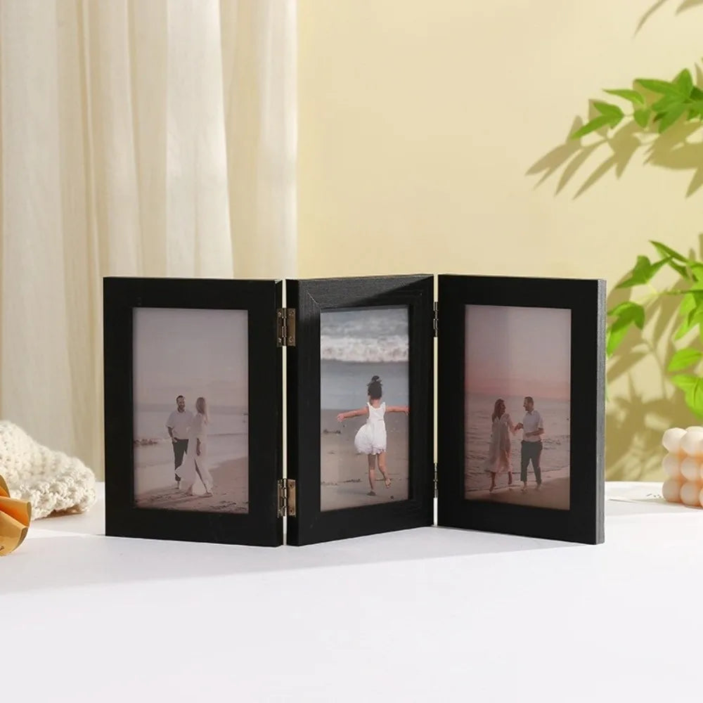 Triple Folding Photo Frame - Modern Wooden Picture Frame