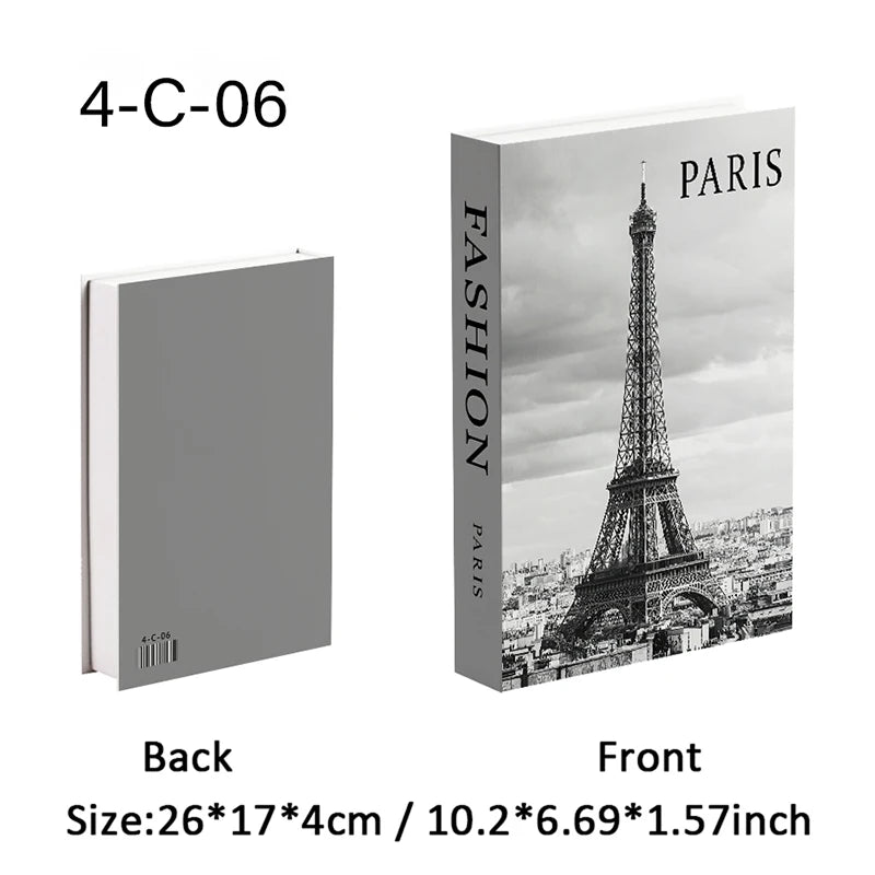 Storage Book with Eiffel Tower design on the cover, showing front and back views.