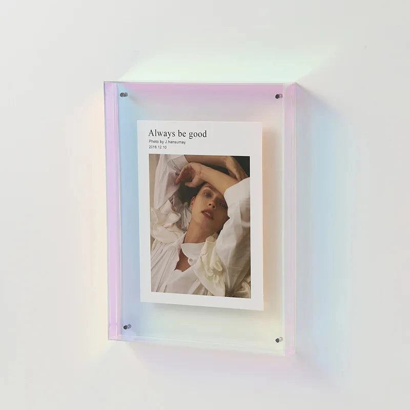 Iridescent Rainbow acrylic picture frame 