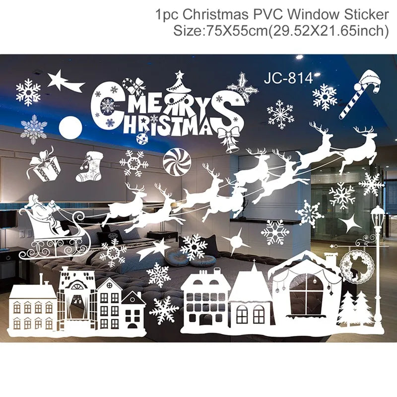 Christmas Window Stickers – Festive Santa, Snowman & Reindeer Designs (Multiple Styles)