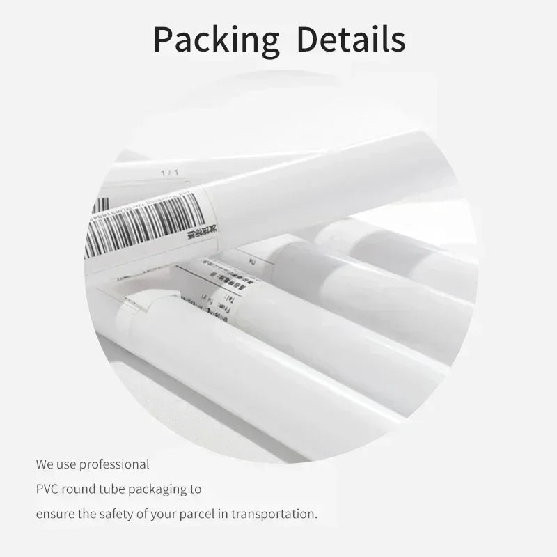 PVC round tube packaging with a barcode label on a white background