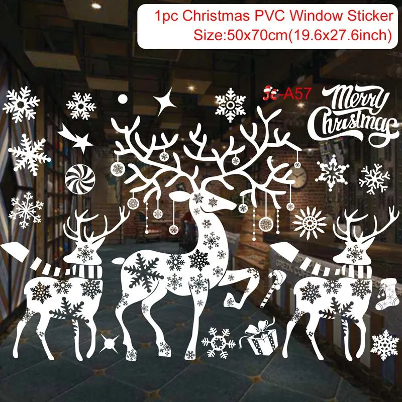 Christmas Window Stickers – Festive Santa, Snowman & Reindeer Designs (Multiple Styles)
