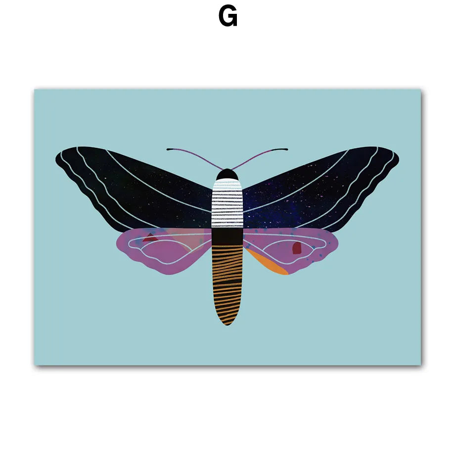 Illustration of a moth on a light blue background