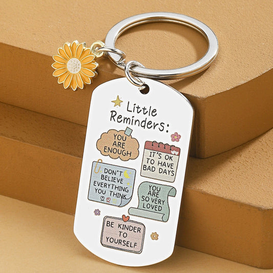 You are enough inspirational stainless steel keychain positive reminder gift