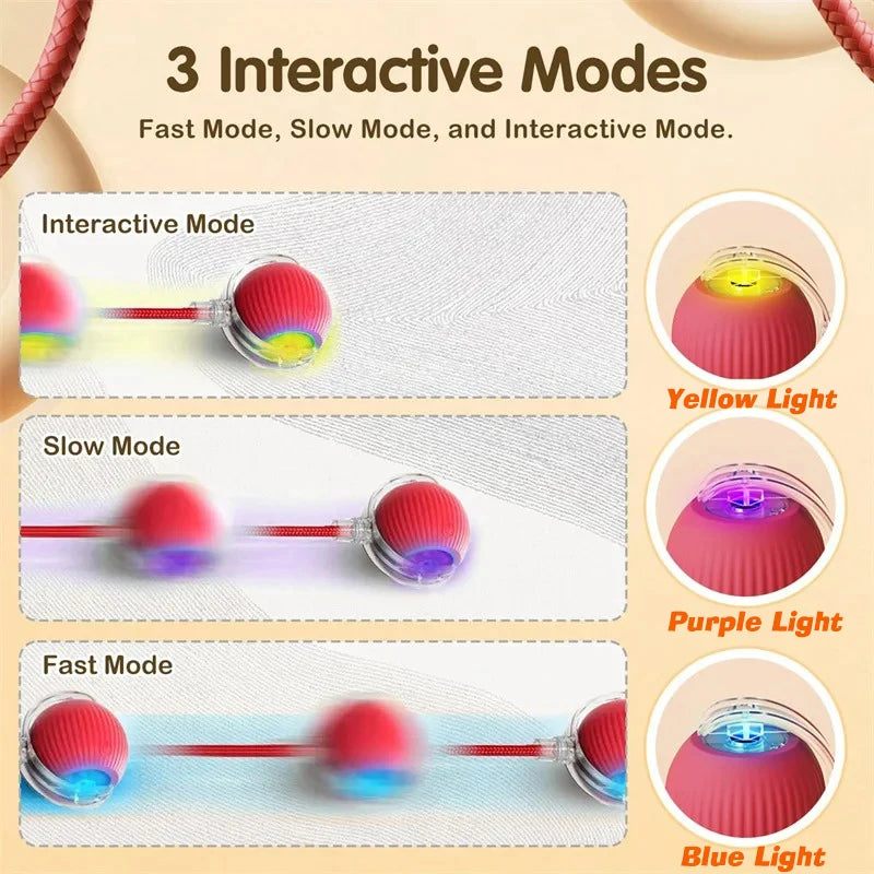 Three interactive modes with colorful lights on a beige background