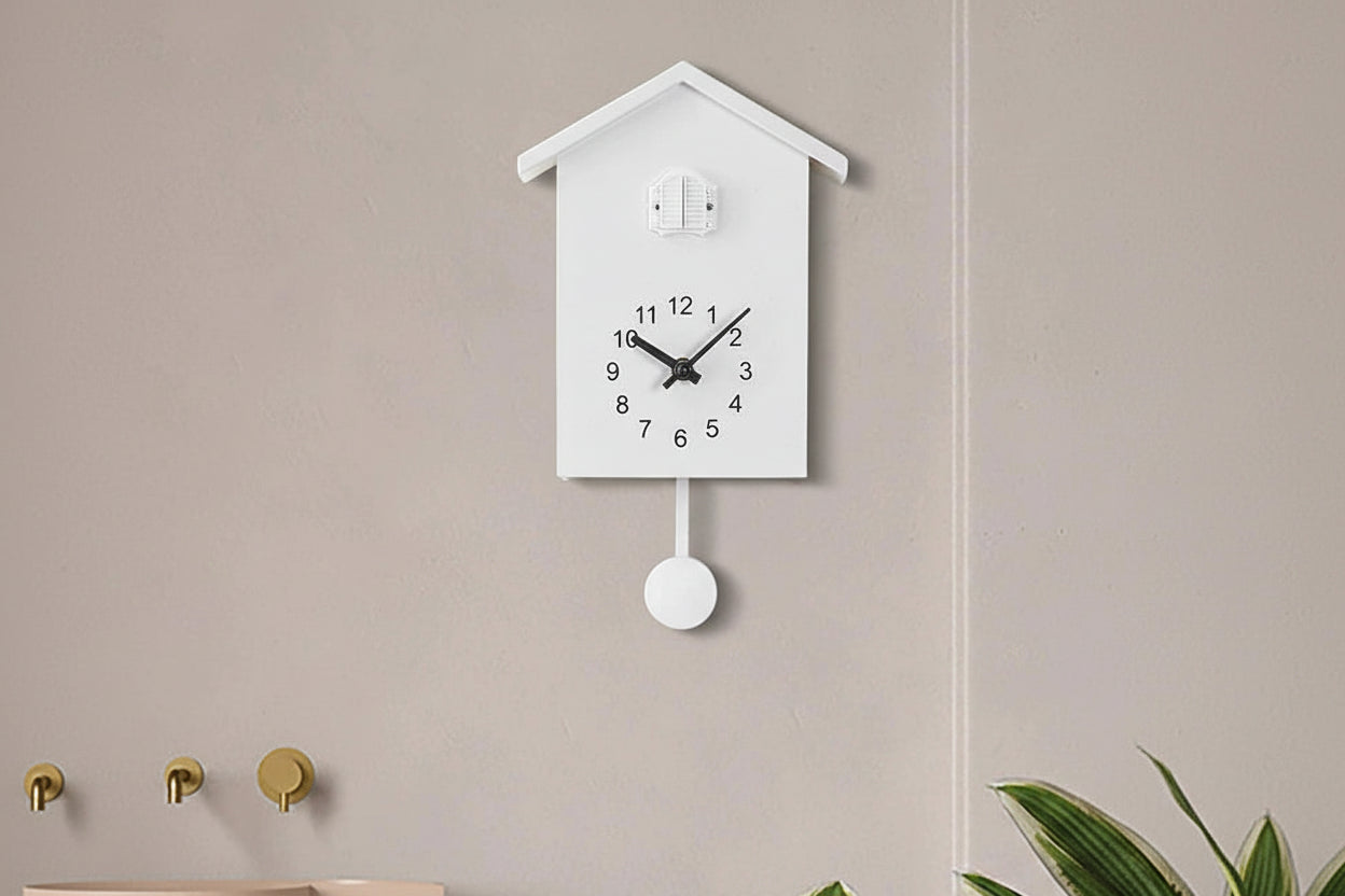 Modern Cuckoo Wall Clock – Nordic Minimalist Bird Design