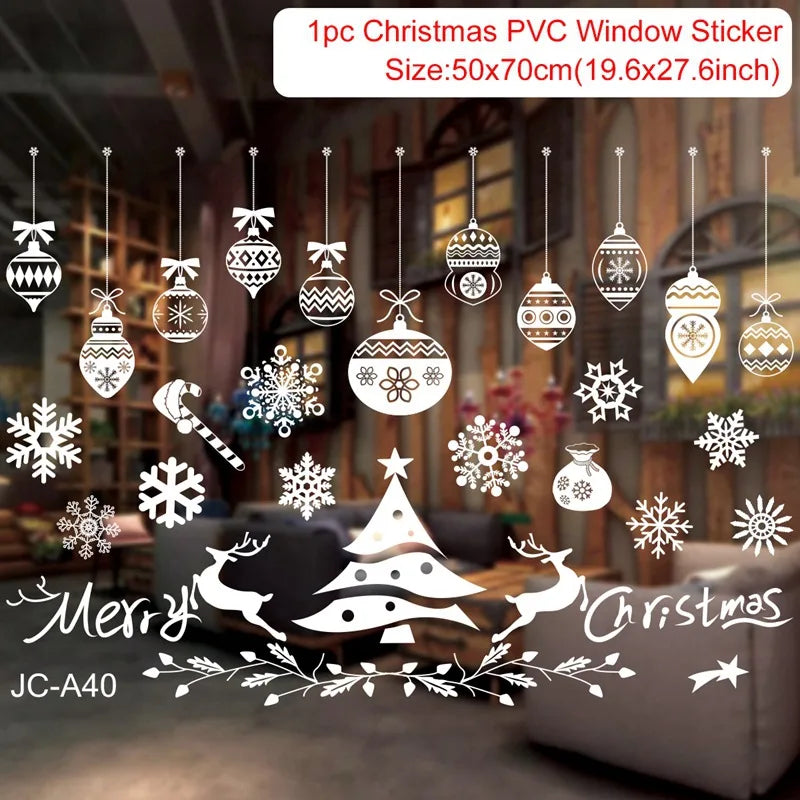 Christmas Window Stickers – Festive Santa, Snowman & Reindeer Designs (Multiple Styles)