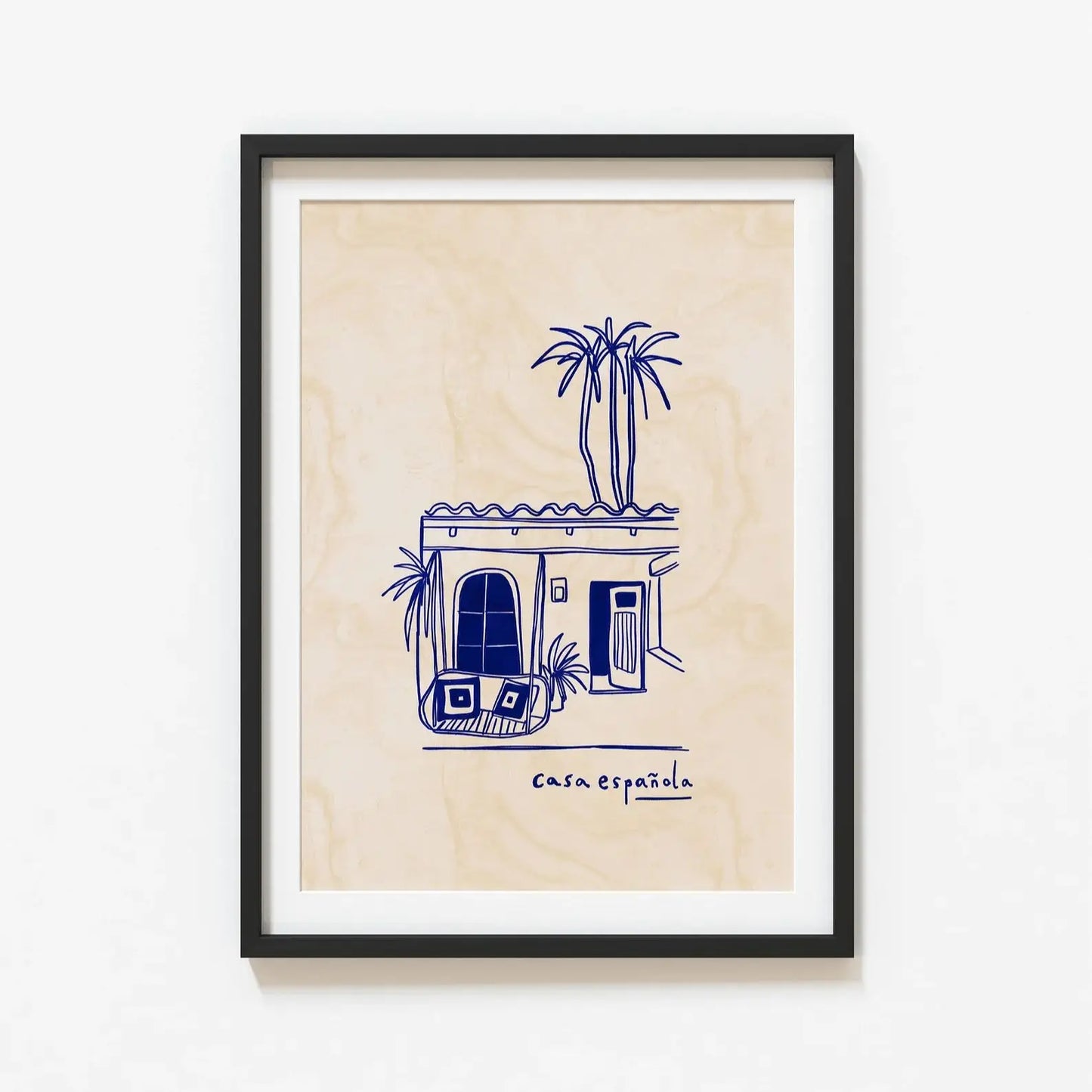 Casa Española Canvas Print – Spanish House Minimalist Wall Art