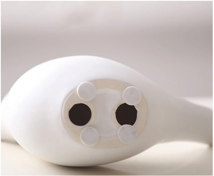 Nordic black and white ceramic bird figurine minimalist home decoration bottom view