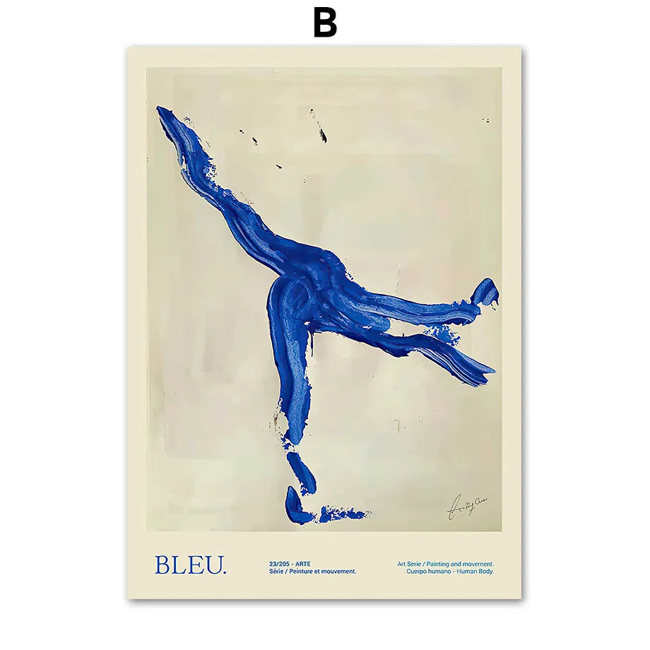 Modern abstract gallery wall art prints in mixed line and figure styles