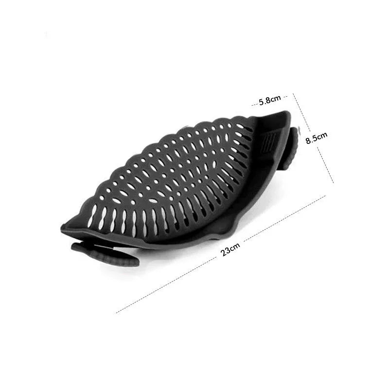 Silicone Clip-On Pot Strainer – Flexible Kitchen Colander Filter