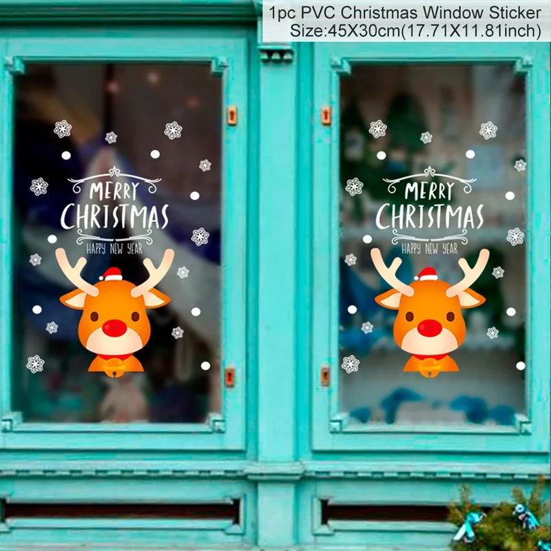 Christmas Window Stickers – Festive Santa, Snowman & Reindeer Designs (Multiple Styles)