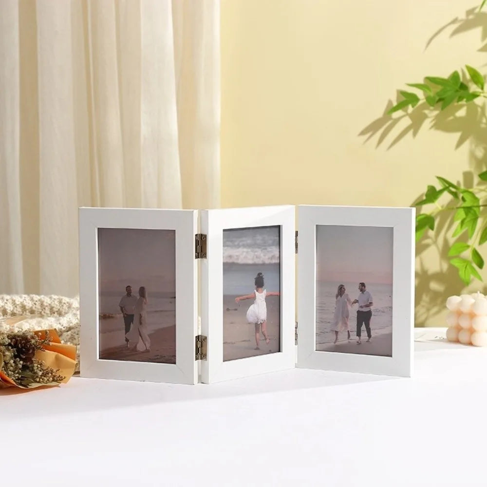 Triple Folding Photo Frame - Modern Wooden Picture Frame