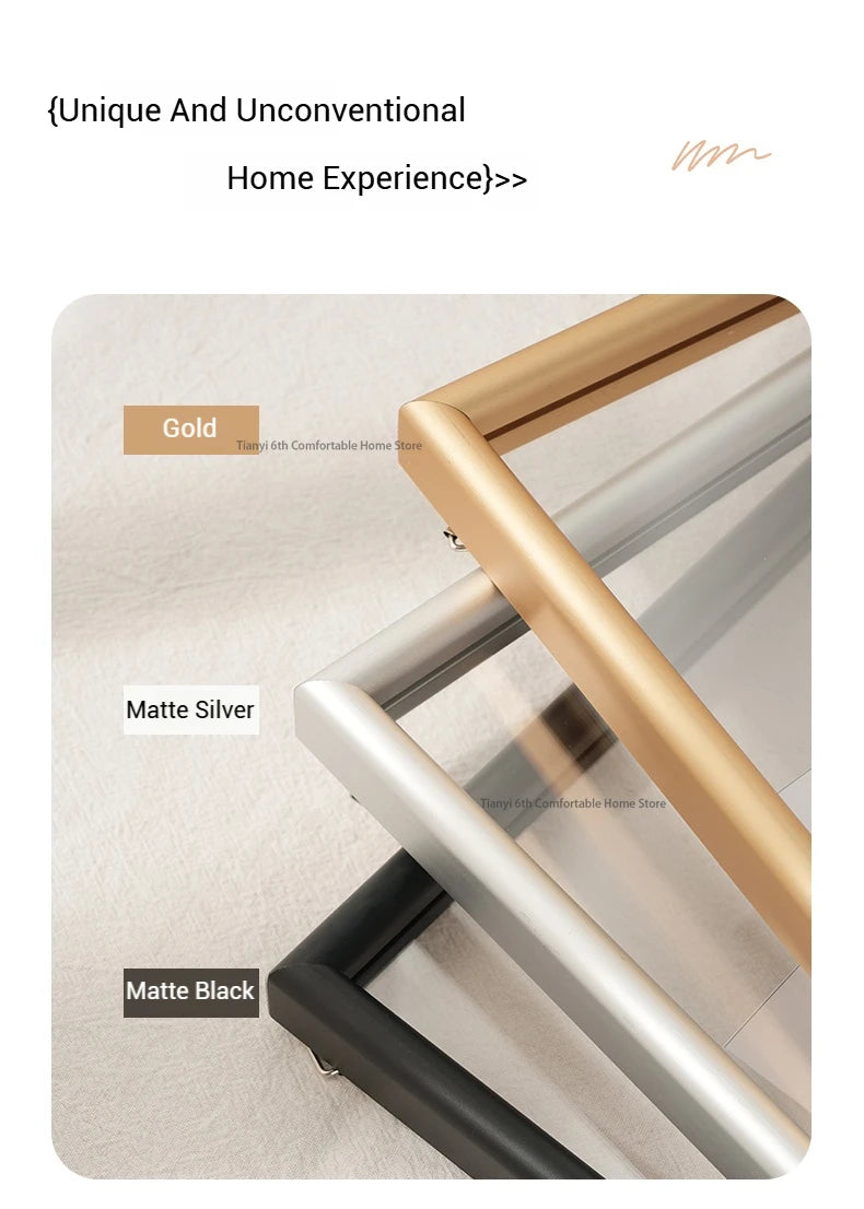 Door handle options in gold, matte silver, and matte black on a neutral background.