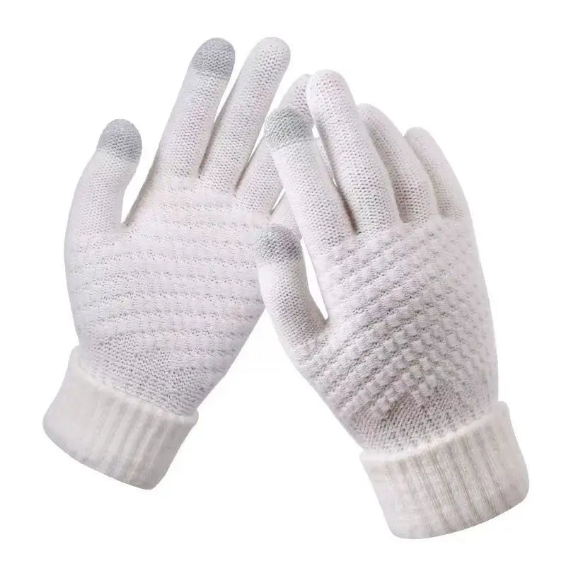 Pair of white gloves on a white background