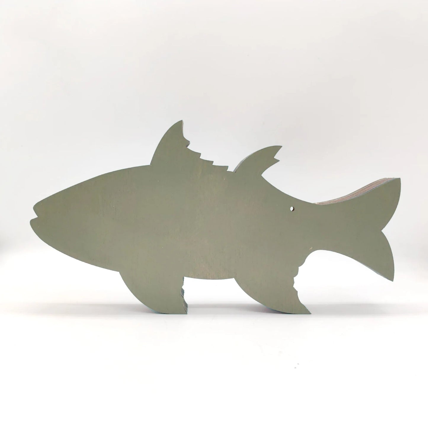 Silhouette of a fish on a white background