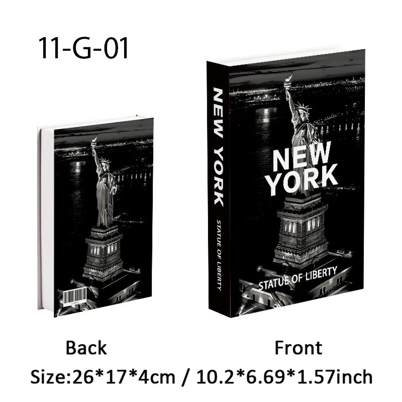 Storage Book with Statue of Liberty design on the cover, showing front and back views.