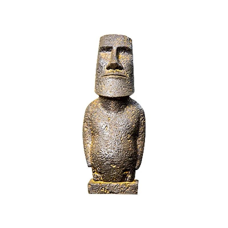 Stone Moai statue on a white background