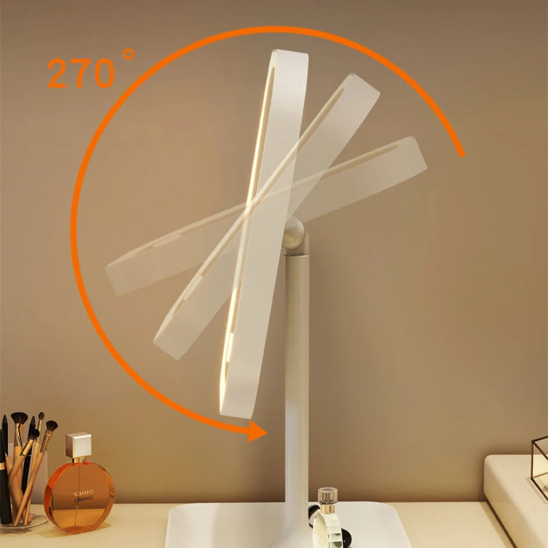 Modern table lamp with adjustable head on a neutral background