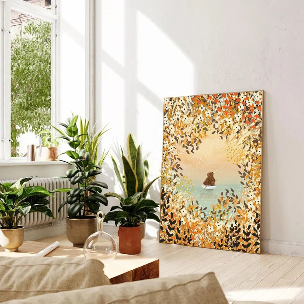 Scenery sticky wall poster self adhesive landscape art print