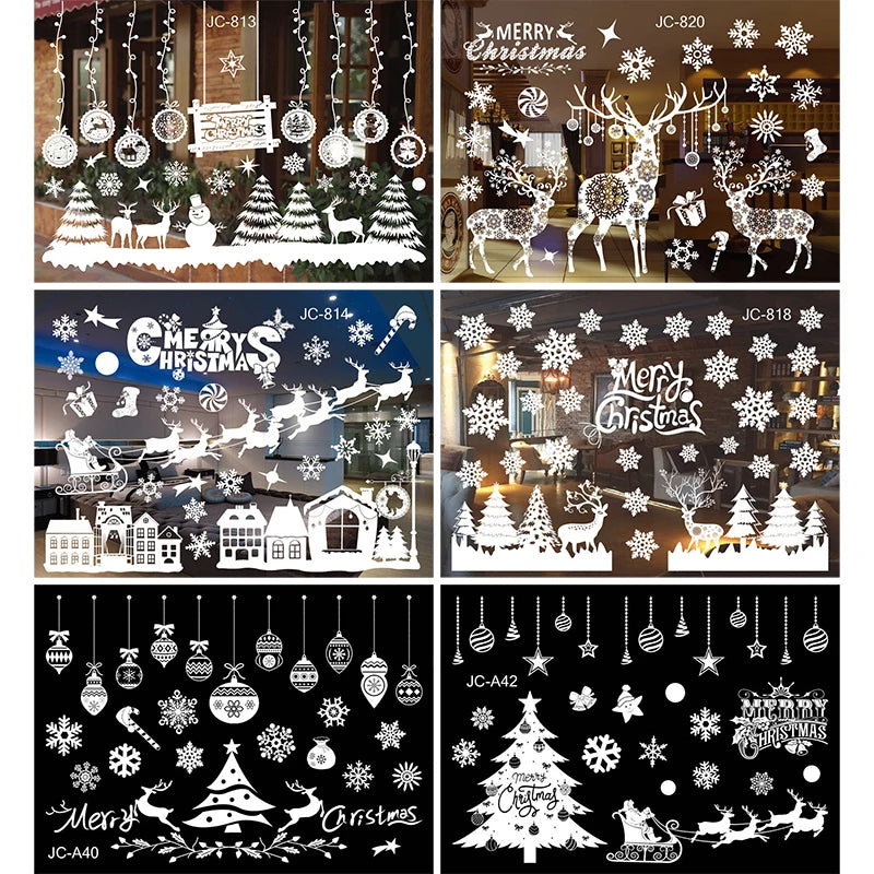 Christmas Window Stickers – Festive Santa, Snowman & Reindeer Designs (Multiple Styles)