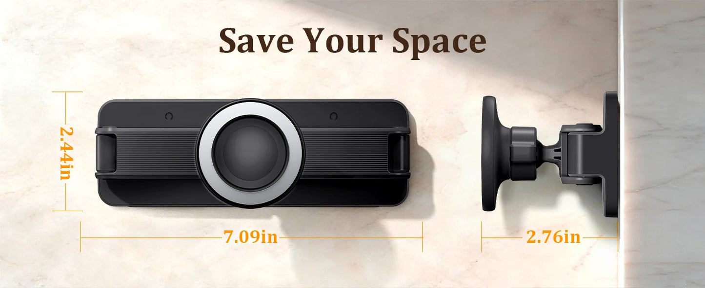 Phone holder with dimensions on a light background